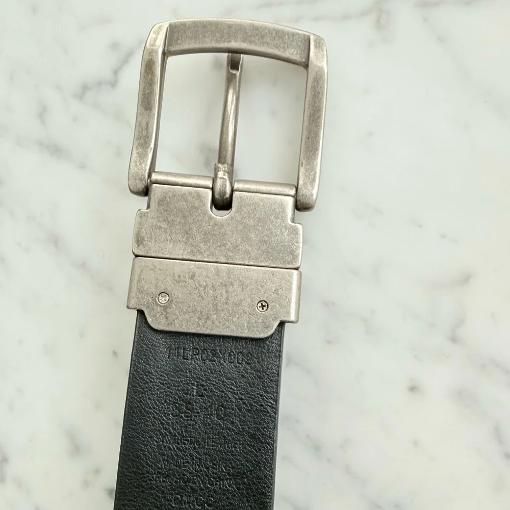 Levi's Reversible Belt Brown Black Silver Buckle Mens Size L 38 - 40
